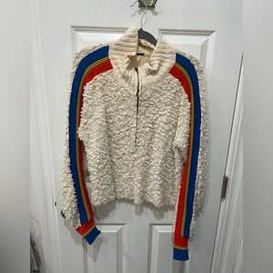 FreePeople Teddy Bear Sweater with Retro Stripes